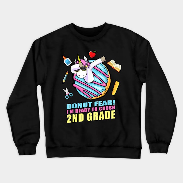 2nd Grade Dabbing Unicorn Back to School Girls Gift Crewneck Sweatshirt by FONSbually